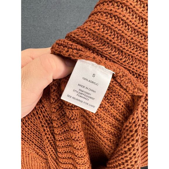 NWT Pinque Burnt Orange Textured Cardigan - Picture 6 of 7